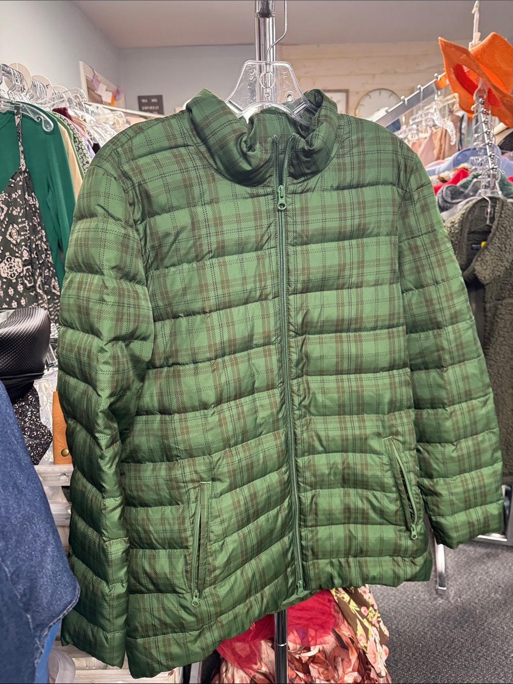 J. Jill plaid down coat M // 091745